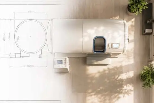 Top-down CGI plan of a chamber inside a room