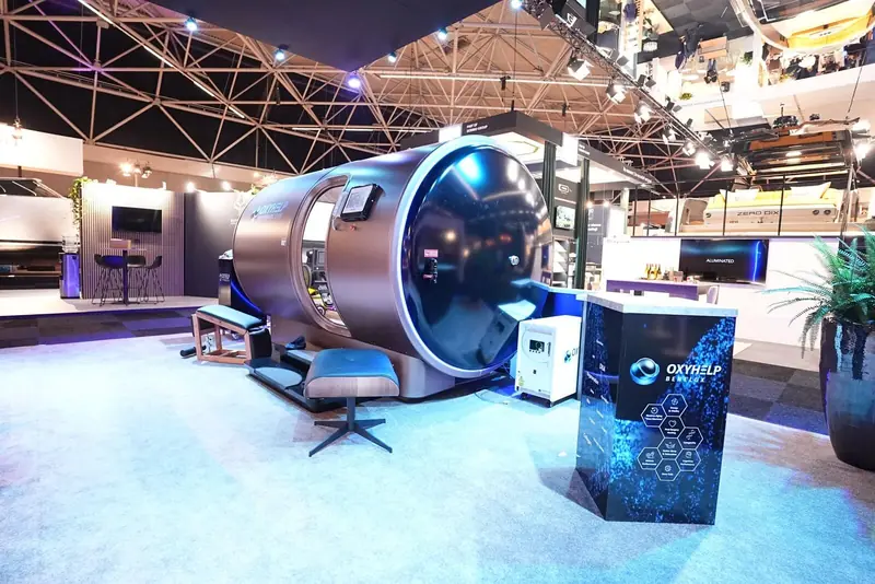 OXYLIFE C5 chamber on an exhibition stand
